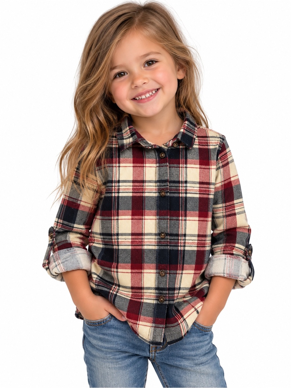 Bailey’s Blossoms Girls Plaid Flannel Shirt | Cozy Cottagecore Fall | Size 5T